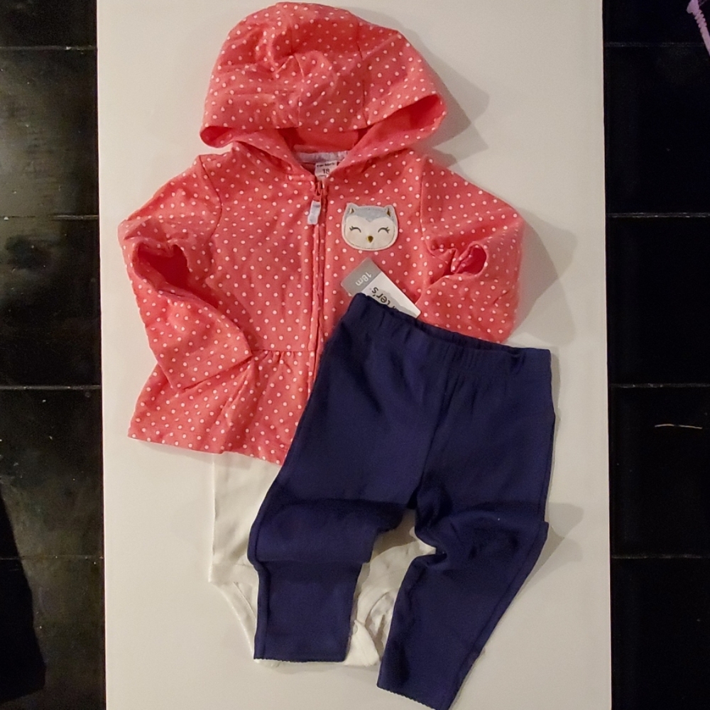 Carter's Baby Girl/Toddler 3 Piece Outfit Set